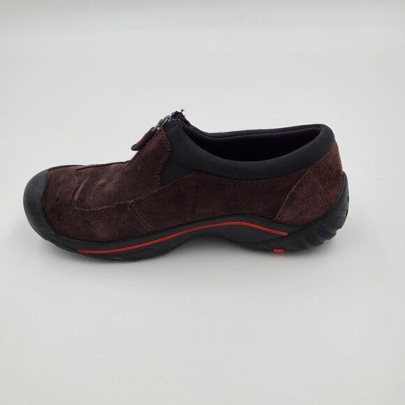 Lands End Sneakers Size 6 B Women Brown Suede Zip Close - Picture 6 of 10